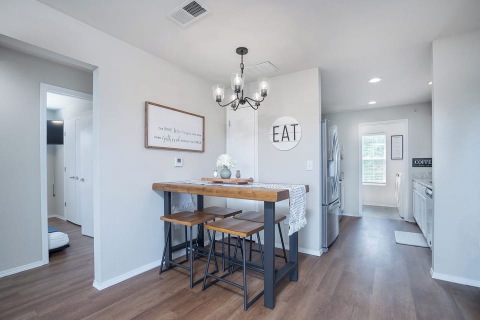 Whether it's a gourmet meal or a midnight snack, this table is where culinary delights and heartwarming conversations collide.