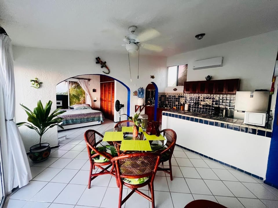 View from living/dining area to bedroom