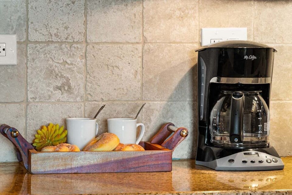 Start your day with a hot coffee at your coffee coffee station