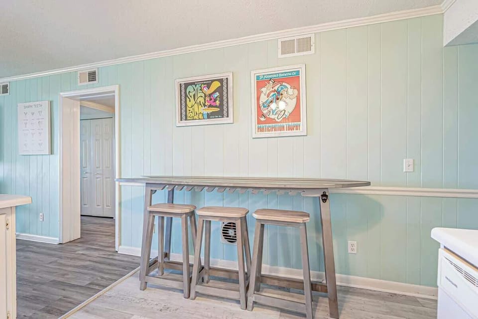 Surfboard dining table 