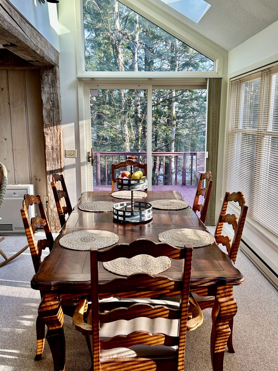 Dining table open to main floor living space