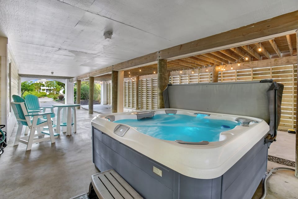 Relax and recharge after a day on the beach in this luxurious hot tub!