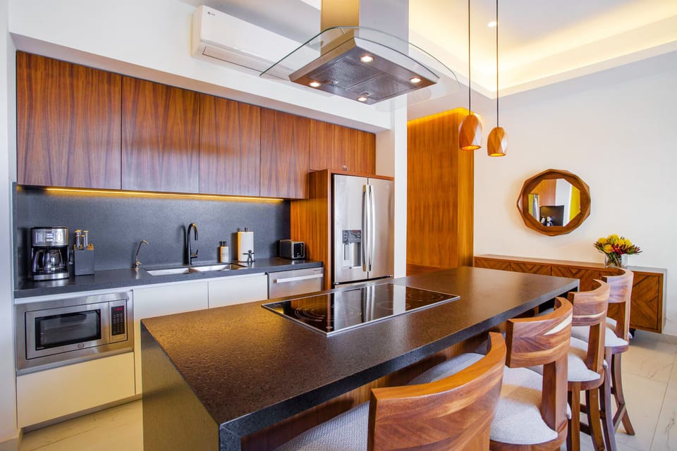 Sleek and fully-equipped kitchen