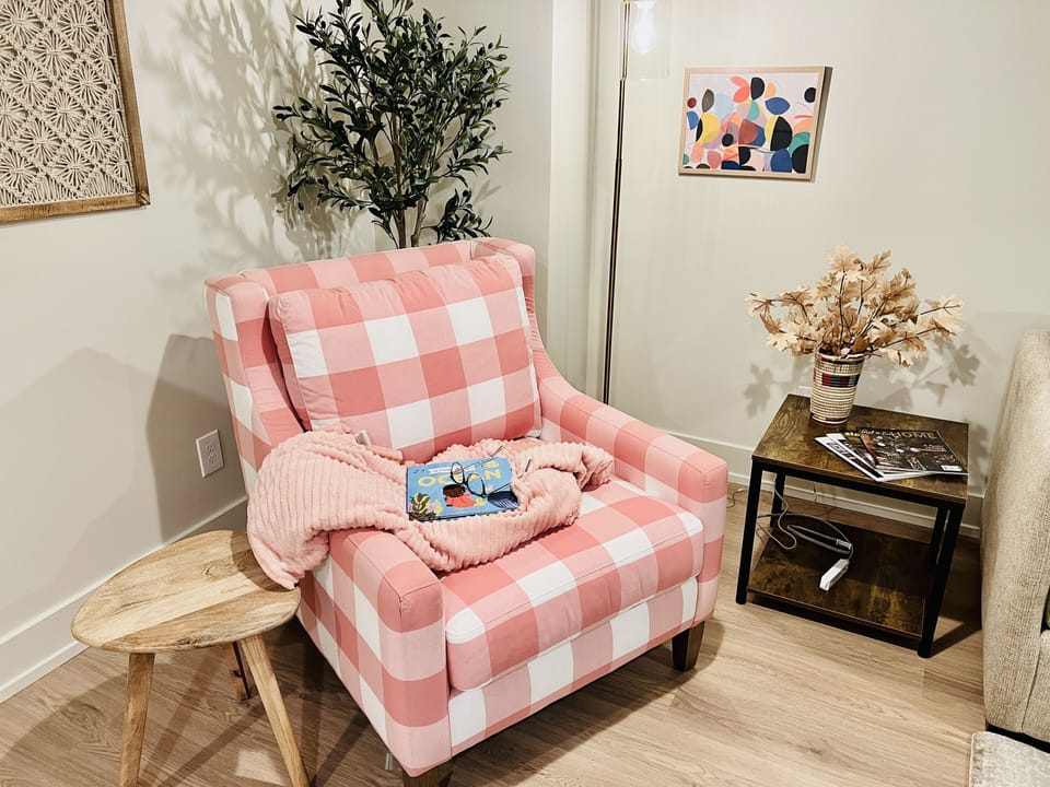 ok you have to love this chair! this is in the family room on the lower level