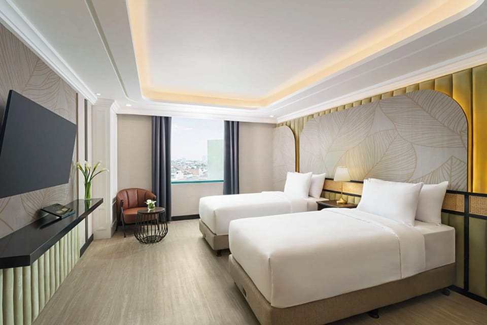 Deluxe Twin Room, City View | In-room safe, iron/ironing board, free WiFi