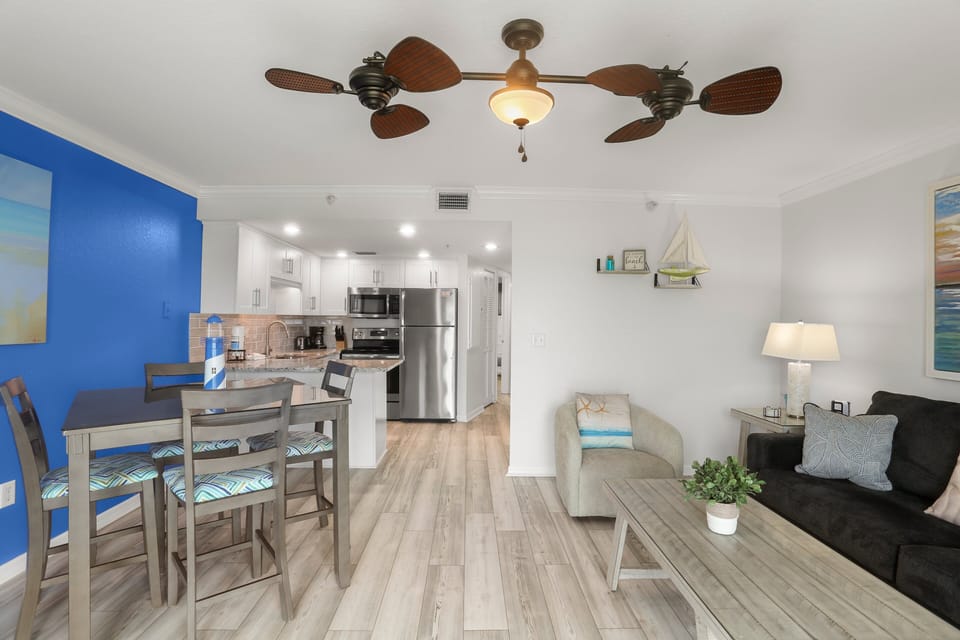 Open Living/Dining Room with Sleeper Sofa.