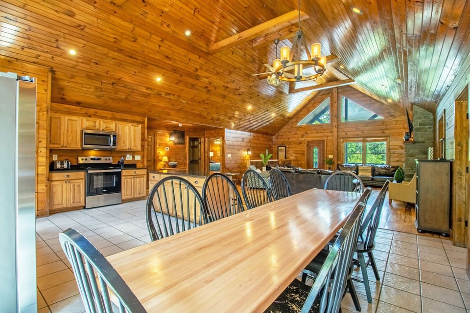 A dining area with ample seating