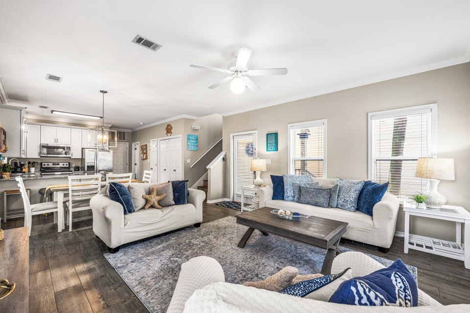 Cozy and comfortable is how the living room has been described.
