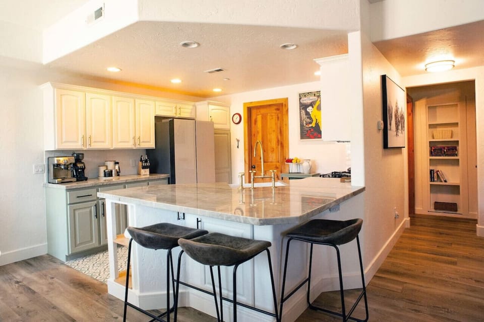 Entertain while cooking at this brand new stone countertop.
