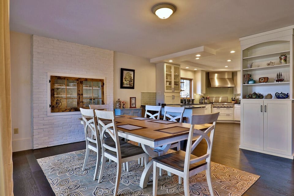 Dining table conveniently located next to the kitchen