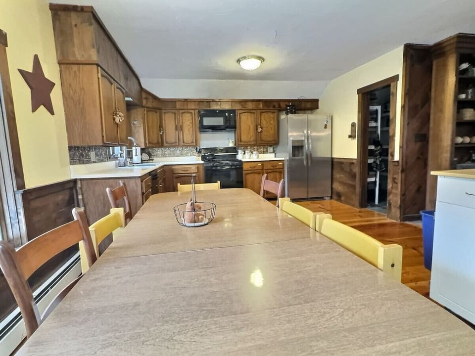 Enjoy cooking and dining in our large kitchen and dining area.