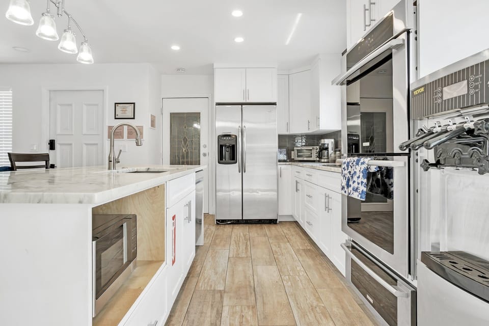 Full kitchen with double oven and full size soft serve machine