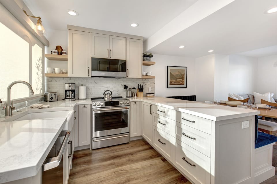 Fully Equipped Kitchen with New Stainless Steel Appliances