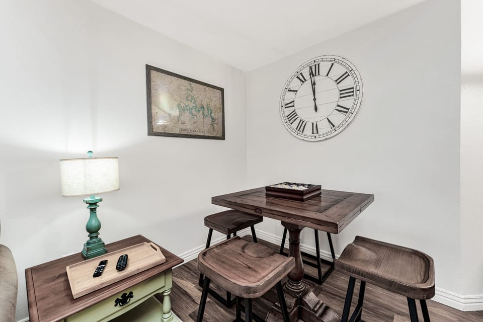 Chess anyone?  Our game table doubles as seating for dinner.