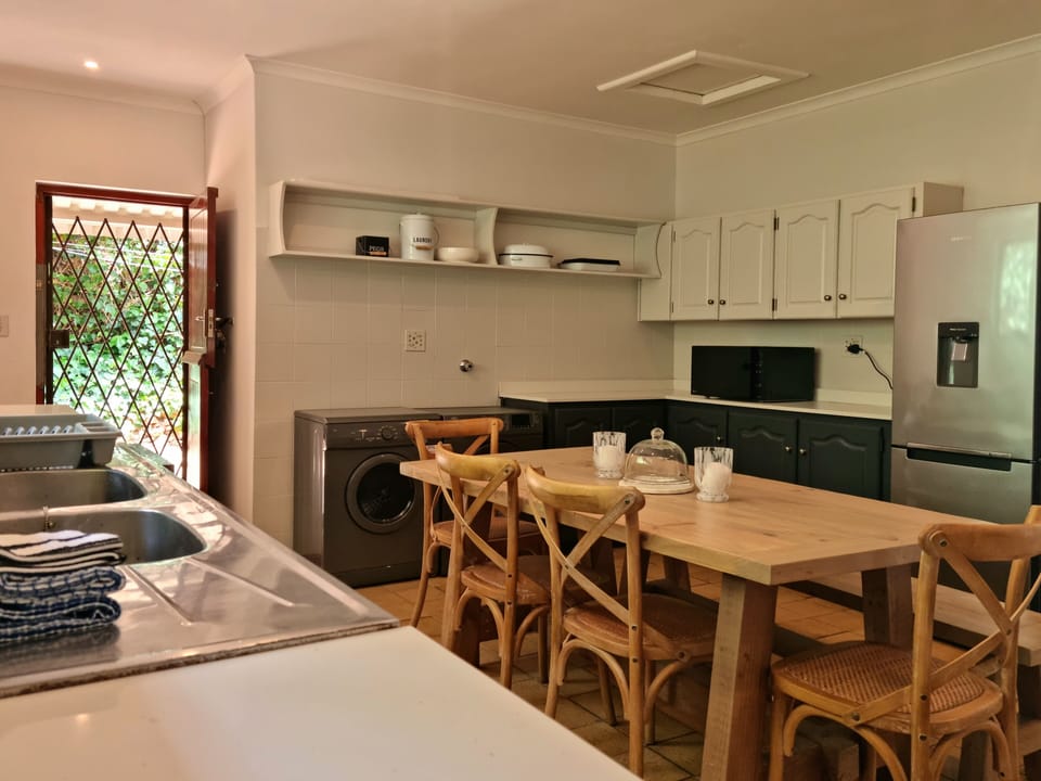 The dining table in the kitchen 