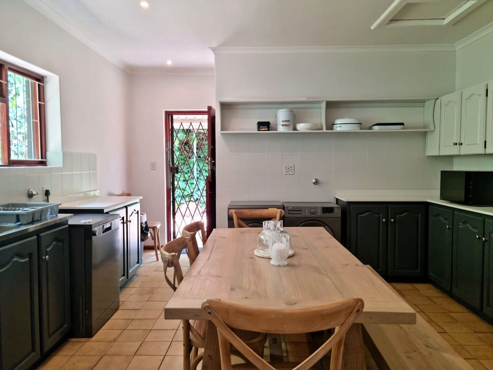 The dining table in the kitchen