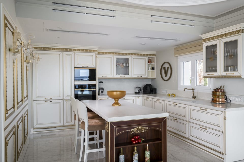 Luxury Villa, Private Pool, Sea View | Private kitchen | Espresso maker, coffee/tea maker, fridge, microwave