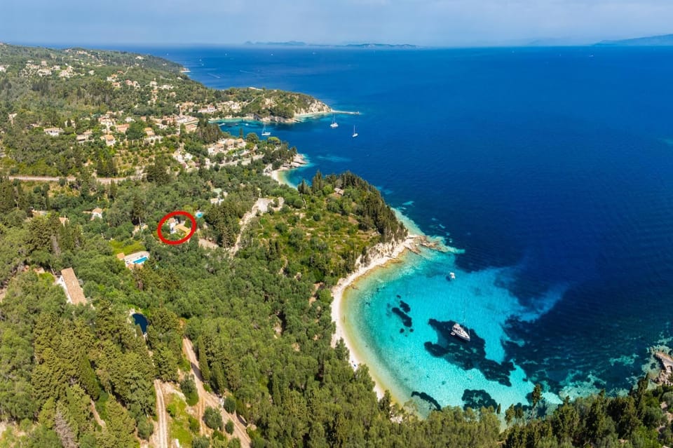Aerial view showing location of cottage