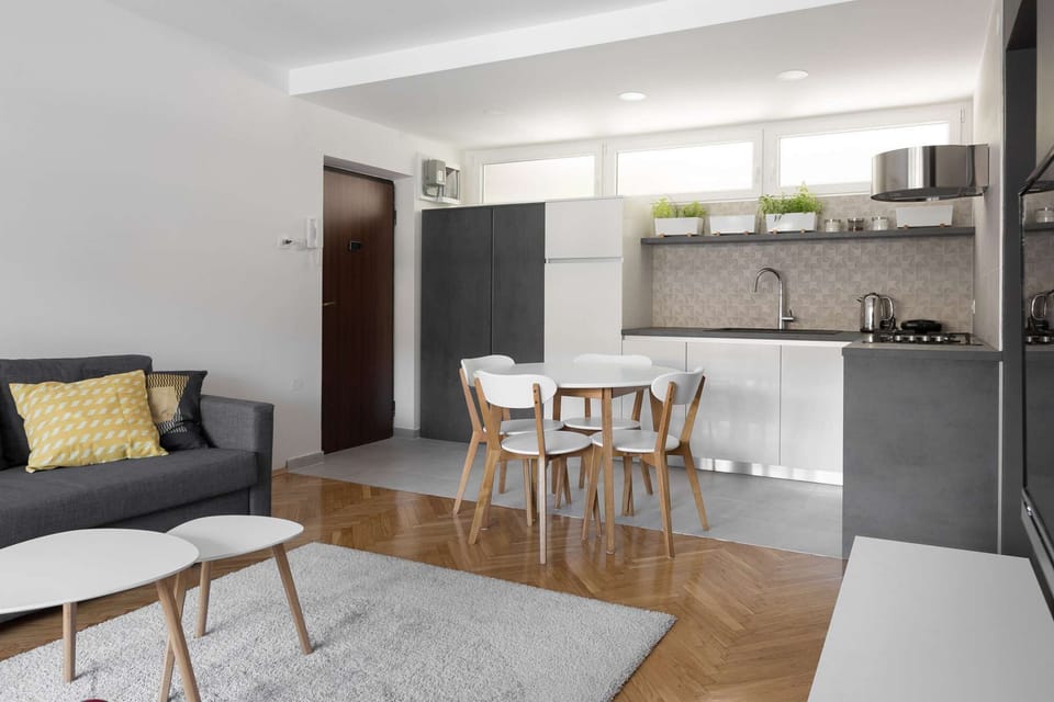 Dining area and the kitchen