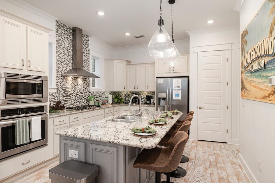 Step into the large kitchen!
