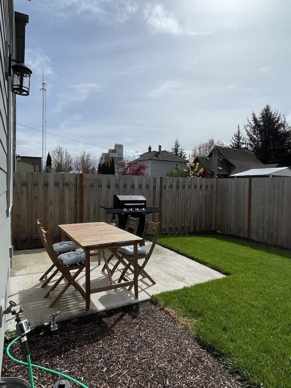 Perfect setup for barbecues, morning coffee, or evening drinks.
