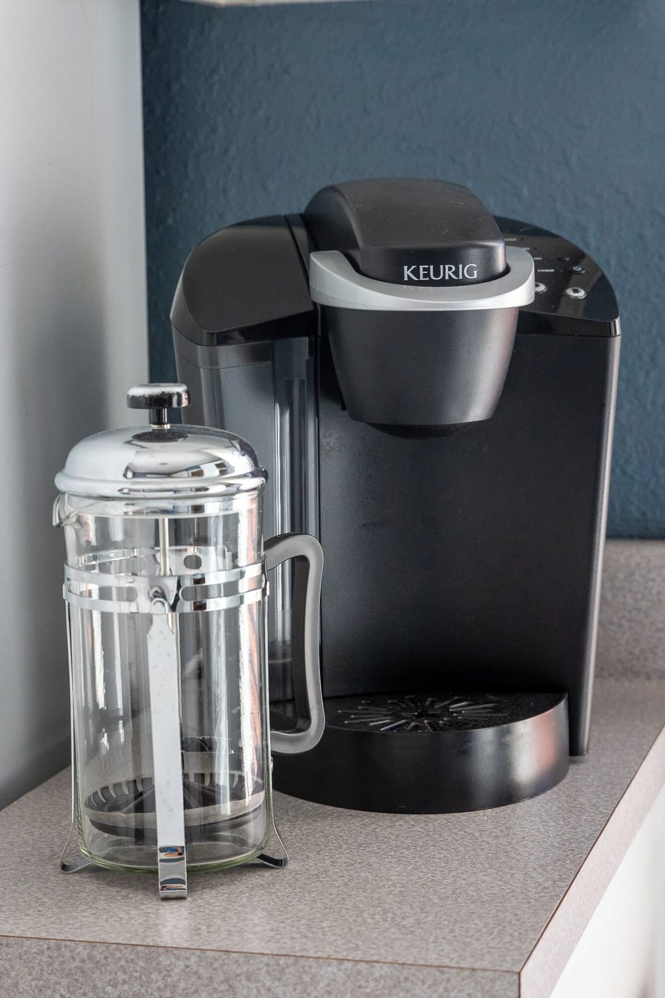 Got to have coffee! Drip coffee maker is available too.