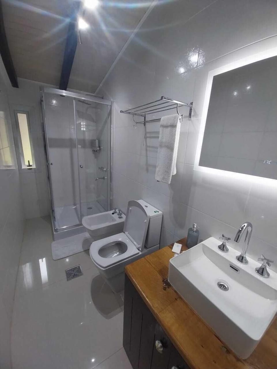 Free toiletries, hair dryer, bathrobes, bidet