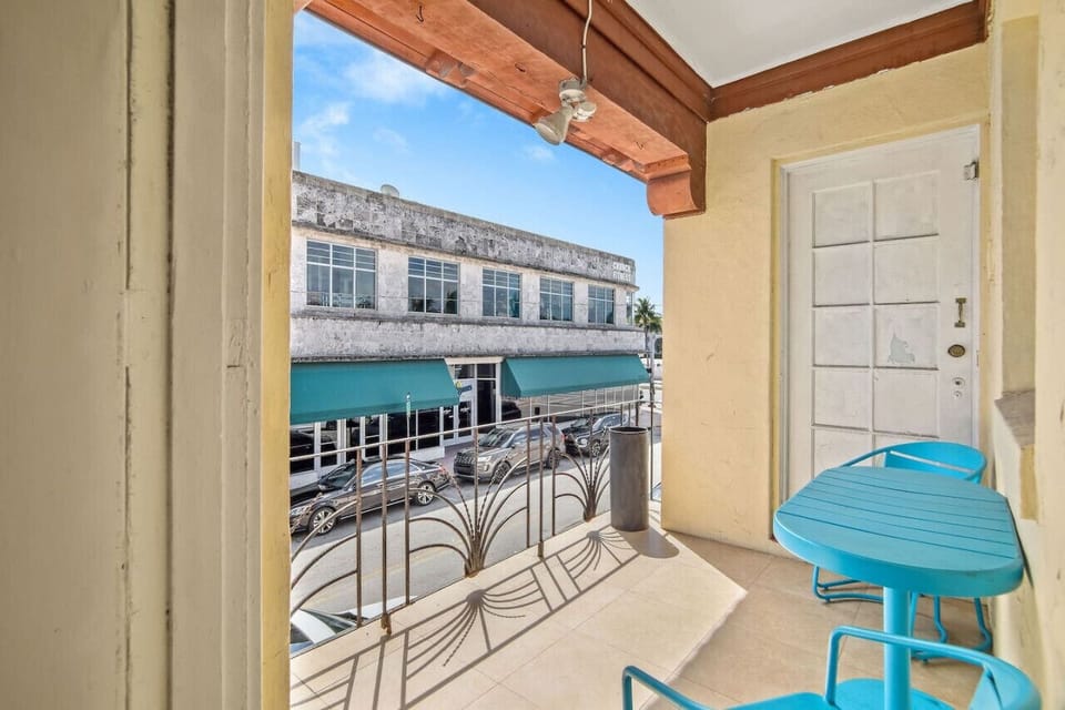 Private balcony overlooking the Historic Art Deco district