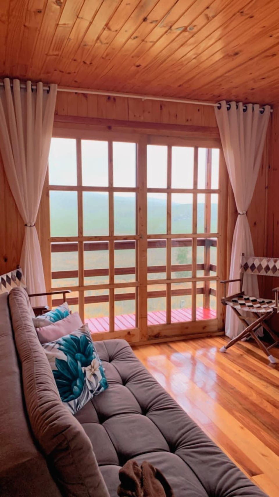 Standard Cabin | Living area | Fireplace