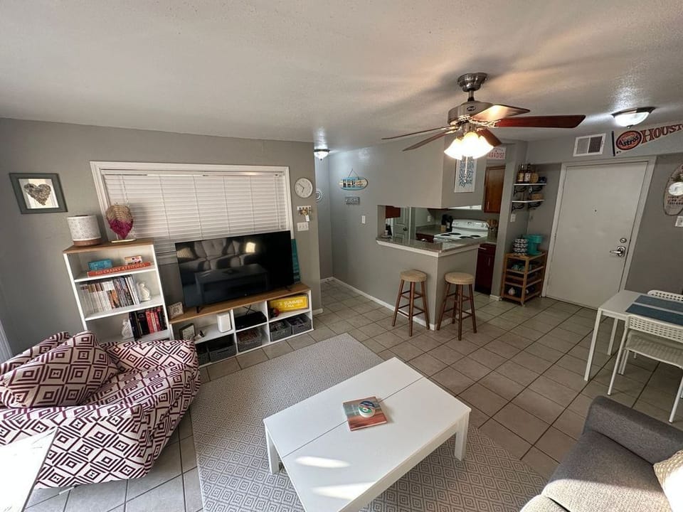 The living room is cozy and inviting