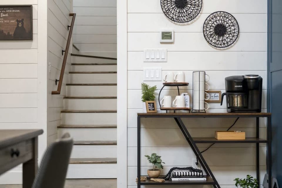Start your day with a fresh cup of coffee from the Keurig Duo at the coffee bar.