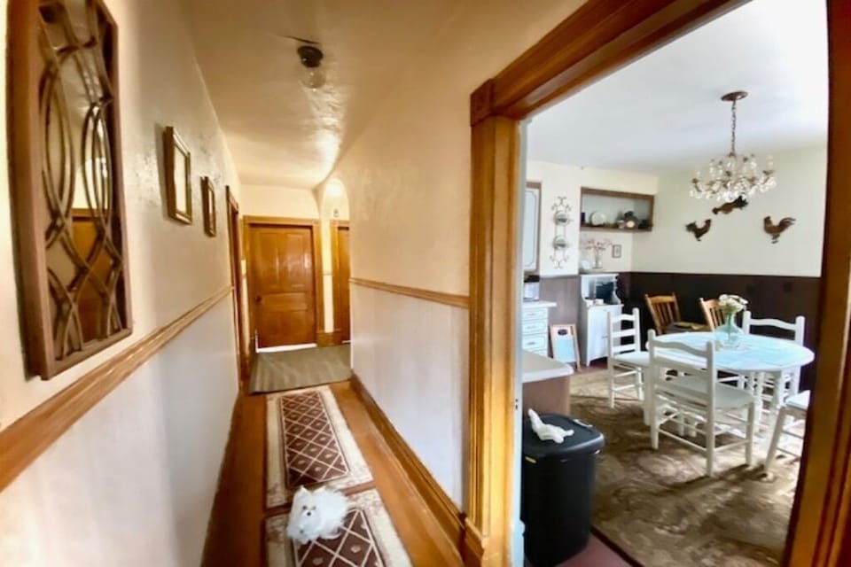 Hallway once you enter from outdoor entrance stairs.