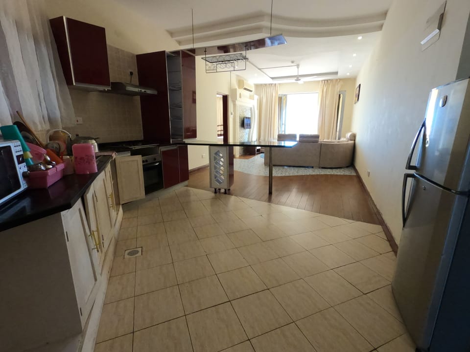 Deluxe Apartment | Private kitchen | Fridge, microwave, oven, stovetop