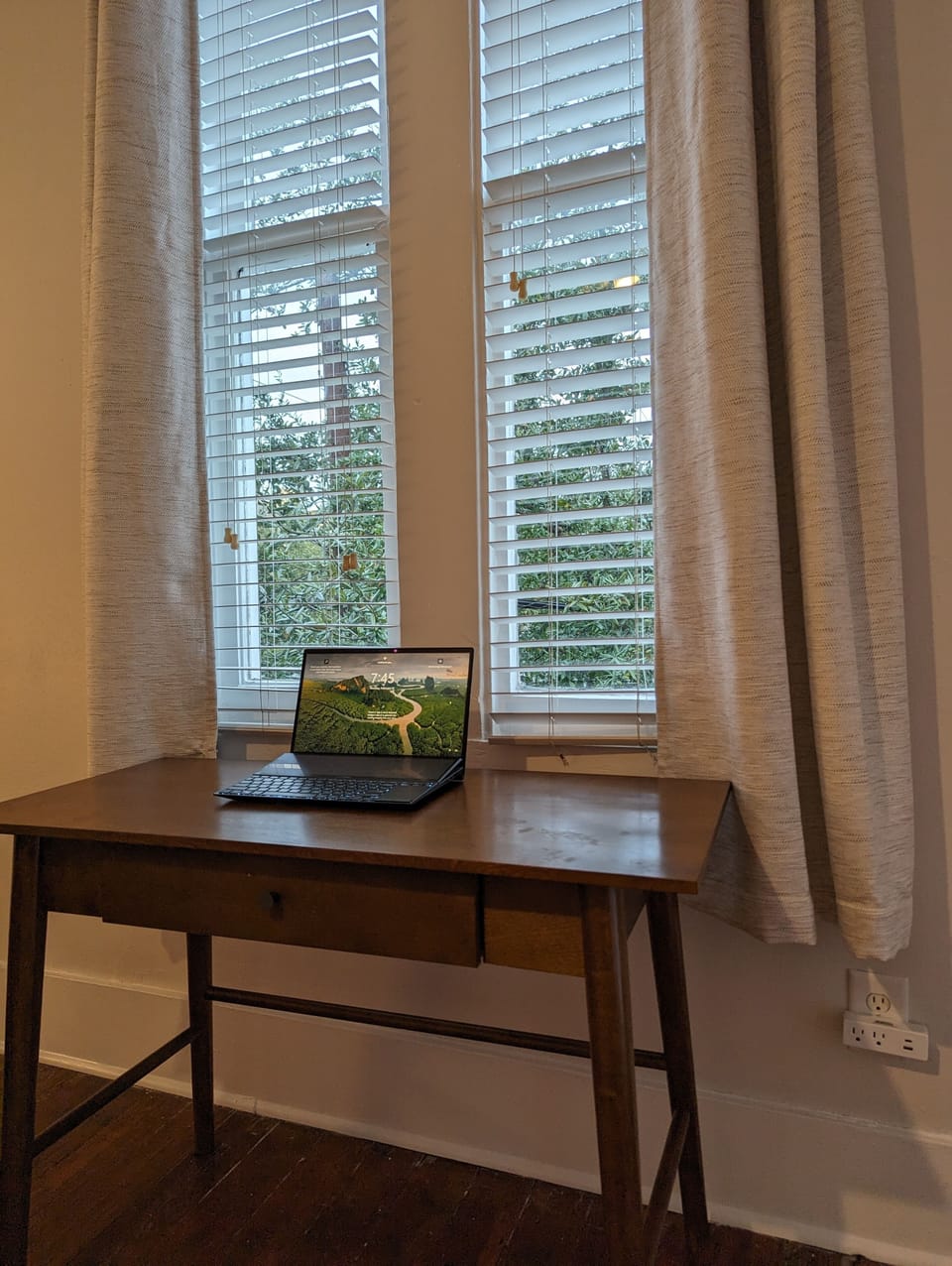 desk area in the main bedroom