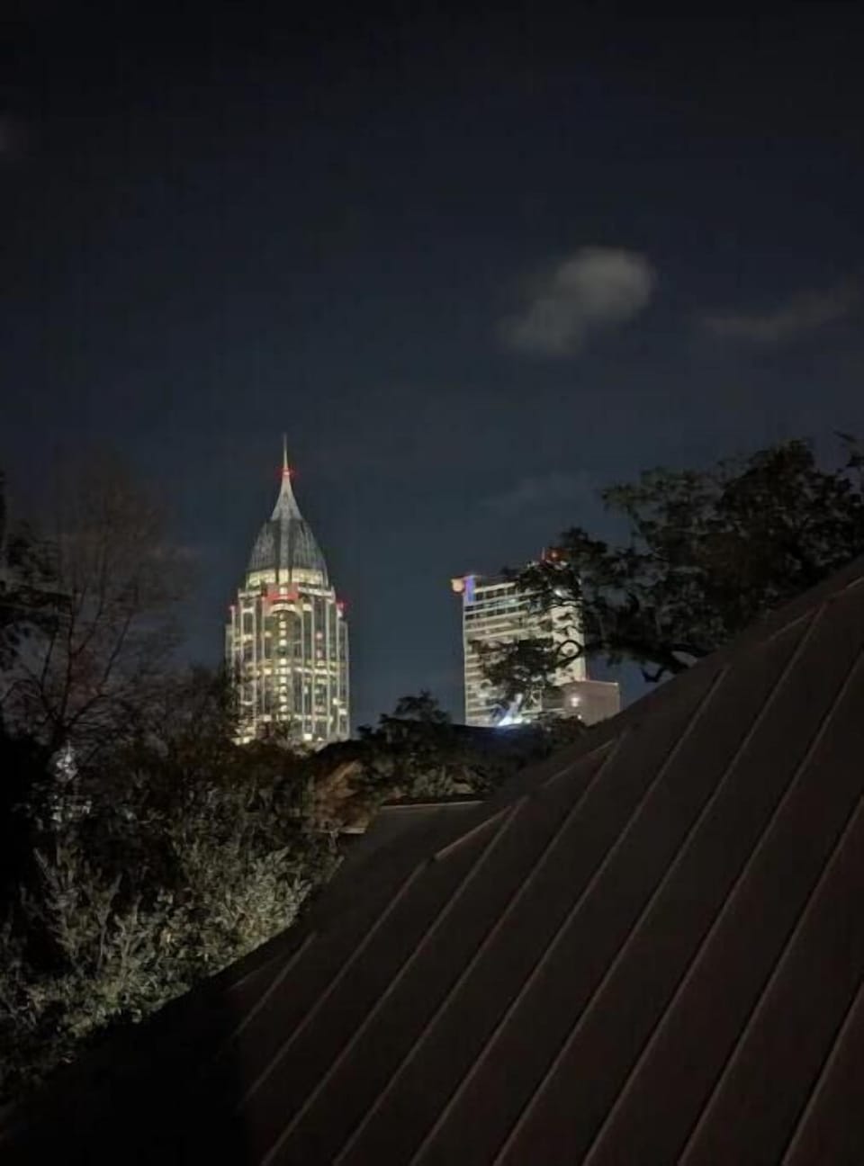 Night view from the side terrace.