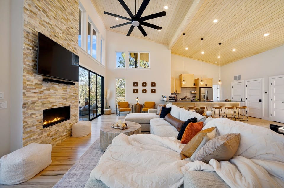 Living Room: Sunlit space with a sleek design, perfect for relaxing or entertaining!