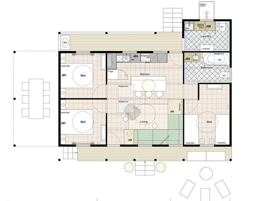 Cabin floor-plan for Seahorse Manor