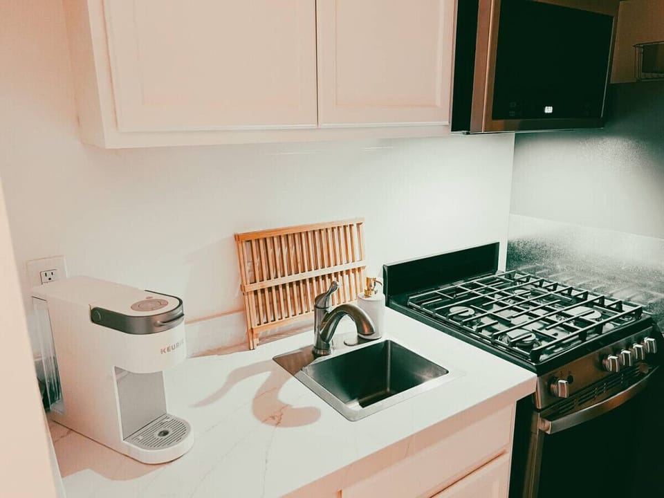 Our kitchen also includes a Keurig coffee maker for the mornings (K-Cups and creamer included!)