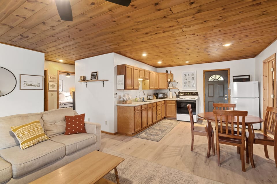 The kitchen is well appointed with all of the basic spices and baking needs.