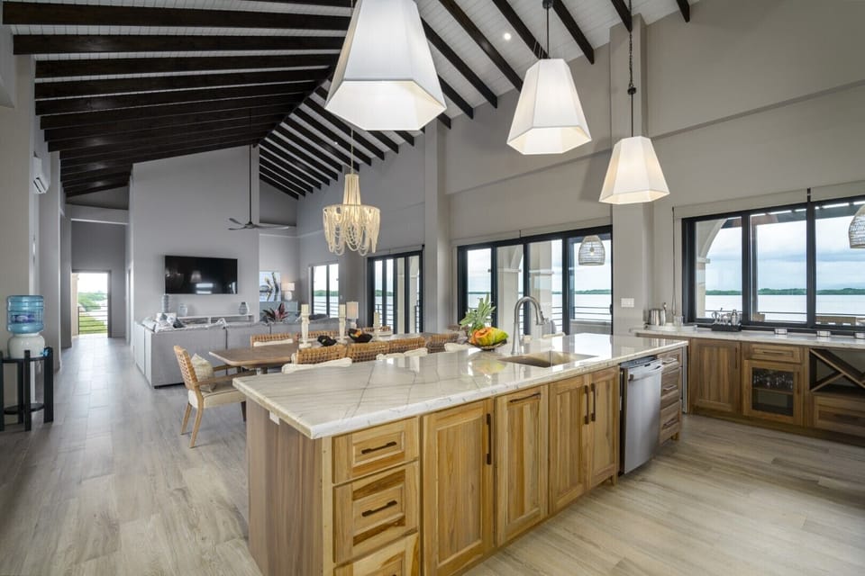 Villa | Private kitchen | Fridge, microwave, oven, stovetop