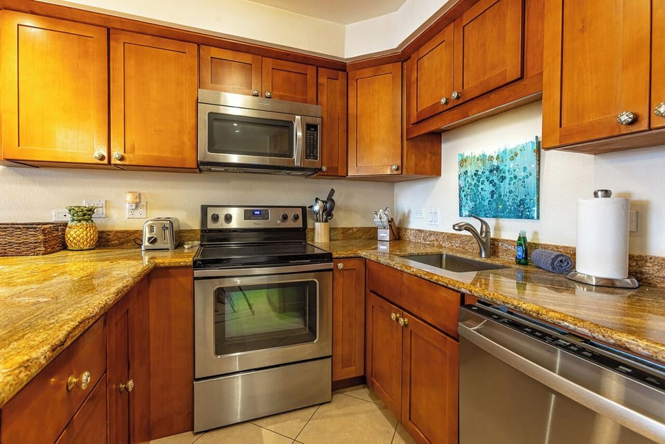 Spacious and Well-Stocked Kitchen