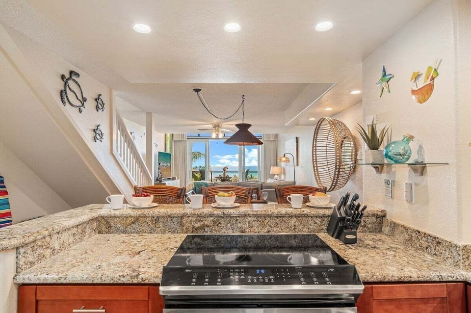 Enjoy cooking your favorite while entertaining your guests in this open layout kitchen
