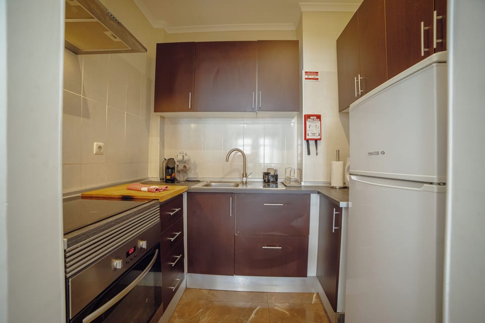 Deluxe Apartment | Private kitchen | Fridge, microwave, oven, stovetop