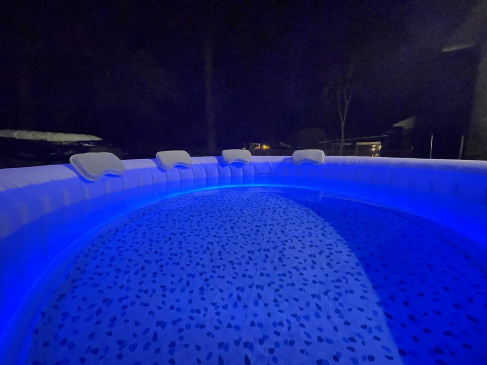 Relax and digital detox in the LED 4 person Hot Tub