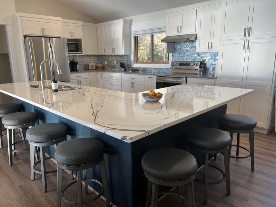 New kitchen with plenty of seating!