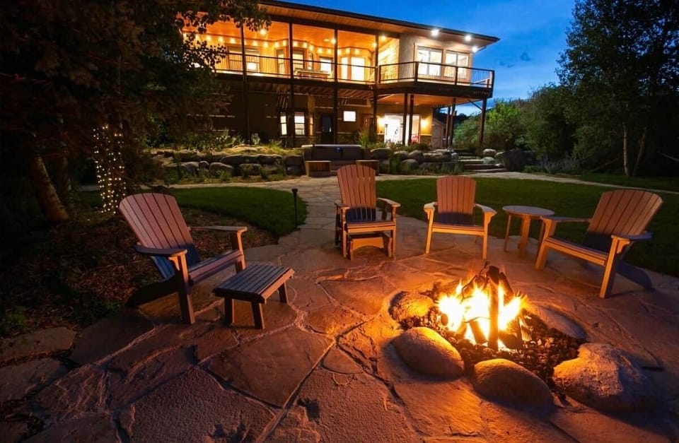 Luxury riverfront vacation home near Buena Vista with mountain and Arkansas river views.