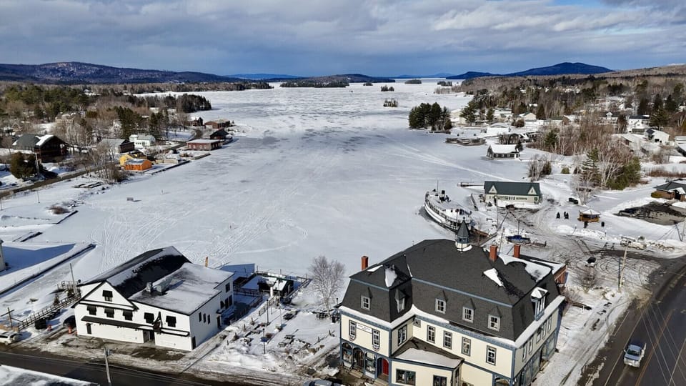 Aerial view of the lake.
