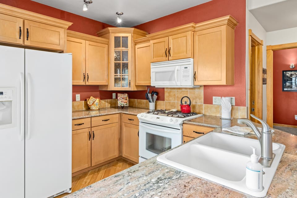 Spacious kitchen with modern appliances
