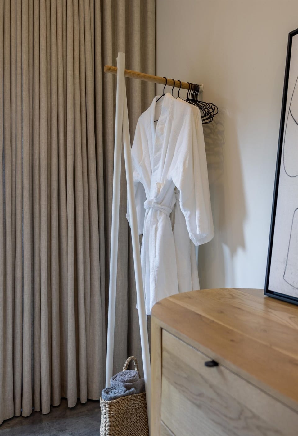 Robes and hot tub towels provided in each bedroom