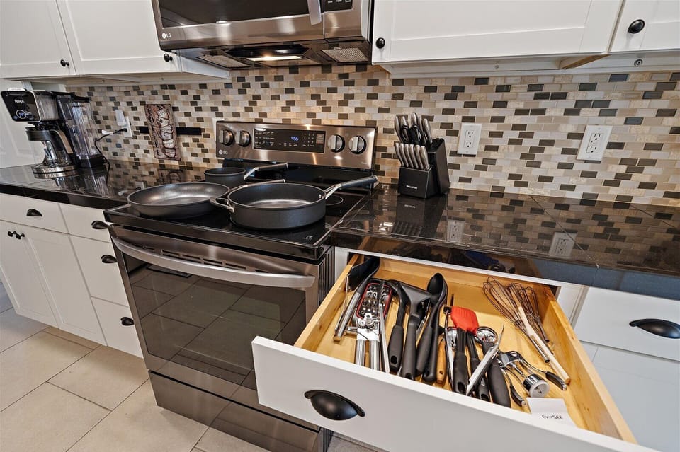 The generously sized kitchen comes fully equipped and is prepared for the group's culinary maestro to whip up some delicious indulgent meals!